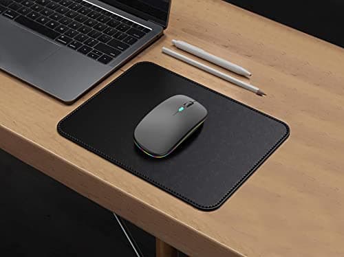 Wireless Bluetooth Mouse Rechargeable Laptop Mice with LED Lights Silent Slim Use(BT5.2 and 2.4G Portable USB) Dual Mode Computer Mouse for Laptop/iPad/Tablet/Apple/Computer/Mac (Grey)
