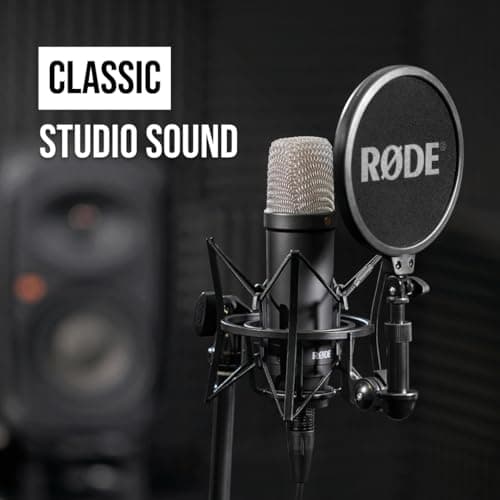 RØDE NT1 Signature Series Condenser Microphone with SM6 Shockmount and Pop Filter - Black