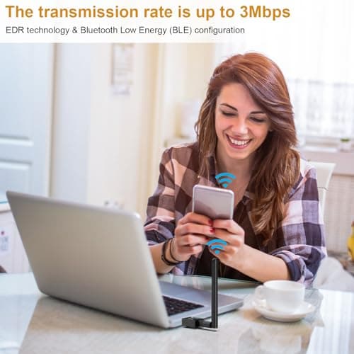 USB Bluetooth 5.4 Adapter for Desktop PC, Long Range 500FT Wireless Transfer for Headphones, Keyboard, Mouse, Compatible with Windows11/10/8.1