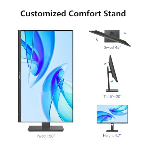INNOCN 27 Inch 4K Monitor Computer UHD 3840 x 2160 LCD IPS Display, HDR400, USB C 65W, DP, HDMI, PC Monitor for Mac Laptop, 1.07B+ Colors, Built-in Speakers, Pivot/Height Adjustable Stand, Black