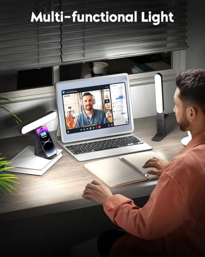UBeesize Video Conference Lighting, LED Streaming Light for Video Calls, Webcam Light with Adjustable Monitor Mount, Zoom Lighting for Computer, Laptop Ring Light for Video Recording, Double Kit