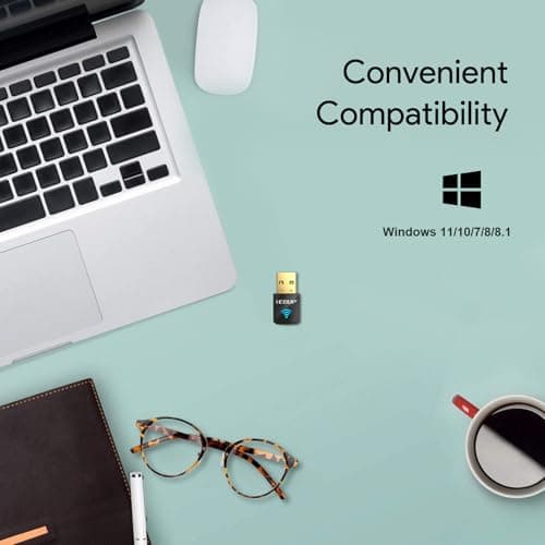 EDUP USB Bluetooth WiFi Adapter for PC, USB Bluetooth 4.0 Adapter, Wireless Nano USB Network Adapter 2.4Ghz 150Mbps, Only Compatible with Windows 11/10/7/8/8.1 -Black
