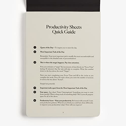 Intelligent Change 3-Month Productivity Planner Sheets and Tools for Time-Management and Mindfulness, Tear-Out To-Do List, A5 Undated Sheets, Black