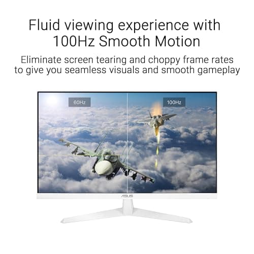 ASUS 27” 1080P Eye Care Monitor (VY279HF-W) - FHD, IPS, 100Hz, 1ms, Adaptive Sync, for Working and Gaming, Eye Care Plus technology, Blue Light Filter, Flicker Free, DisplayWidget Center, 3yr warranty
