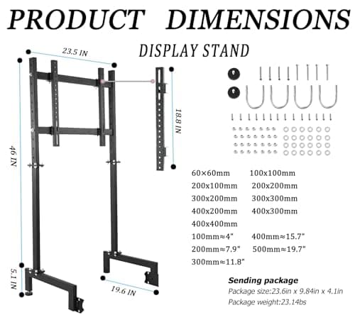 Anman Racing Simulator Cockpit 50mm Large Round Tube Vertical Bracket Seat with Monitor Display TV Stand Fit for Logitech/Thrustmaster/Fanatec G29 G920, Wheel Shifter Pedals NOT Included