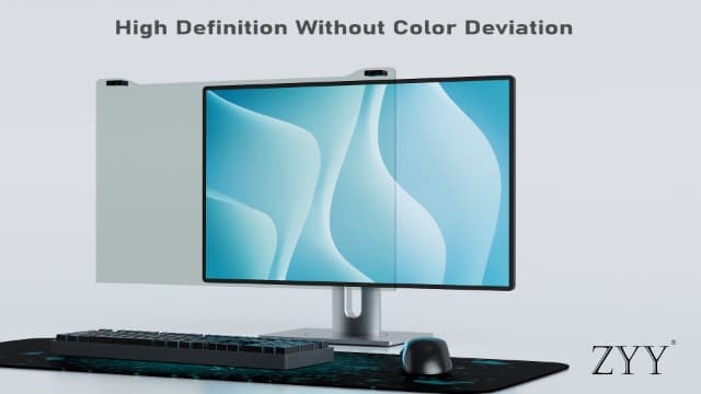 ZYY 2 Pack 23-24 Inch Computer Screen Blue Light Blocker for Diagonal 23,23.6,23.8,24 Inch Monitor, UV Blocking Filter(21 1/4x13 3/8) for Eye Strain,Hanging Anti Blue Light Screen Protector