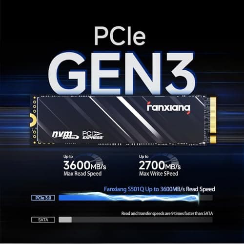 S501Q SSD 512GB PCle 3.0x4 Internal Solid State Drive, NVMe M.2 2280 Internal Solid State Drive, SLC Cache 3D NAND Up to 3200MB/s for Laptop and PC Desktops