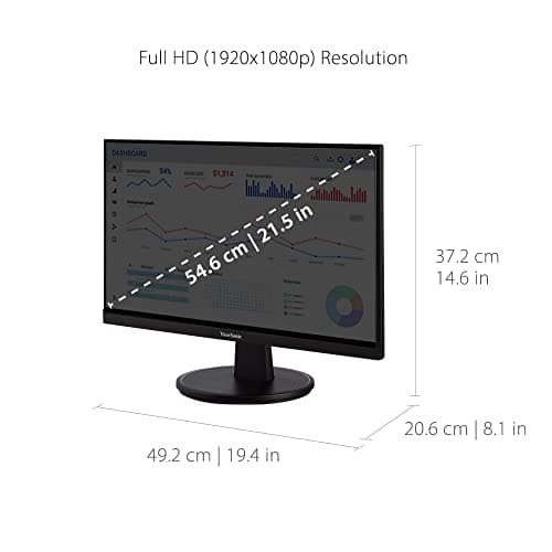 ViewSonic VS2247-MH 22 Inch 1080p Monitor with 100Hz, FreeSync, Thin Bezels, Eye Care, HDMI, VGA Inputs for Home and Office