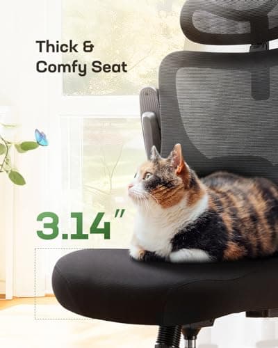 Marsail Ergonomic Office Chair: Office Computer Desk Chair with High Back Mesh and Adjustable Lumbar Support Rolling Work Swivel Task Chairs with Wheel 3D Armrests and Headrest