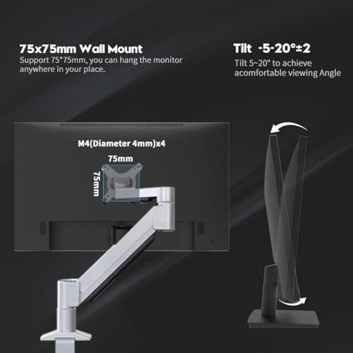 27 inch Monitor 2560 x 1440p 75hz IPS Computer Monitor QHD with HDMI, DP and Wall Mountable | Eye Protection 2K Monitor for Working and Gaming