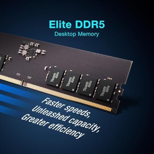 TEAMGROUP Elite DDR5 16GB 6000Mhz PC5-48000 CL48 Non-ECC Unbuffered UDIMM 288 Pin PC Computer Desktop Memory Module Ram Supports Intel & AMD TED516G6000C4801