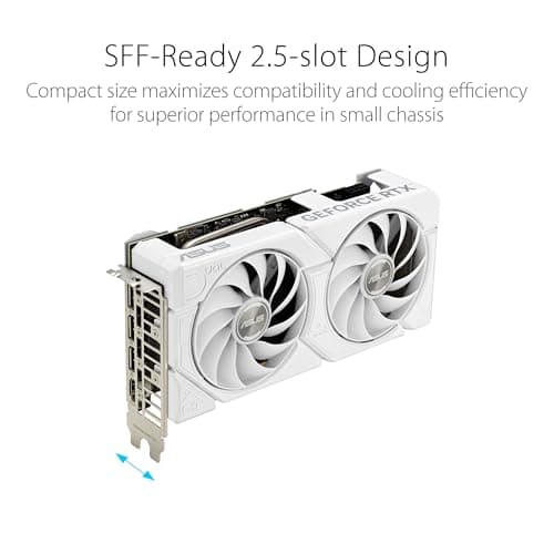 ASUS Dual GeForce RTX™ 4060 EVO White OC Edition 8GB GDDR6 (PCIe 4.0, 8GB GDDR6, DLSS 3, HDMI 2.1a, DisplayPort 1.4a, Axial-tech Fan Design, 0dB Technology, Dual BIOS, Auto-Extreme Tech)