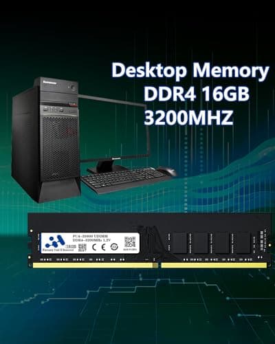 RAM DDR4 16GB 3200MHZ, PC4-25600 CL22 288PIN Desktop Memory 1.2V Non-ECC Unbuffered Intel AMD Compatible DIMM Computer PC Memory(Only Support Desktop)