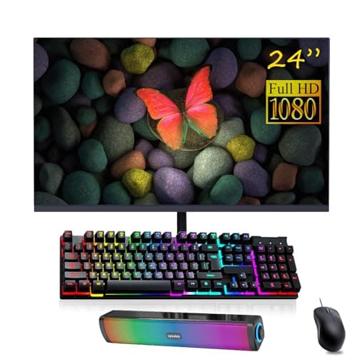 Dell Optiplex 7050 SFF PC Desktop Computer Set, 24" FHD Monitor, RGB Speaker, Intel Core i5-6th 3.2GHz Up to 3.6GHz, 512GB SSD, 16GB RAM, RGB Keyboard, Mouse, DP Cable, Win 10 Pro(Renewed)