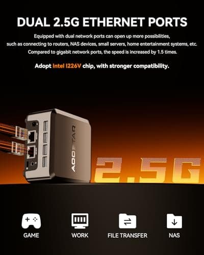 Intel Twin Lake N150(Upgraded N100) Mini PC, Mini Desktop PC with LPDDR5 12GB RAM 512GB M.2 2242 SSD, Mini Computers 4K Triple Display/Dual 2.5G LAN/WiFi5/BT5 for Office/Business