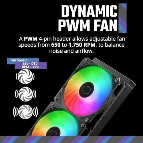 Cooler Master 240 Core II AIO CPU Liquid Cooler, R9|U7|i7,Dual Chamber G9R Pump,Infinity Mirror aRGB, 400mm Tubing,240mm Radiator,120mm PWM Fan,AMD Ryzen AM5|4, Intel LGA 1851|1700 Platform(Pack of 1)