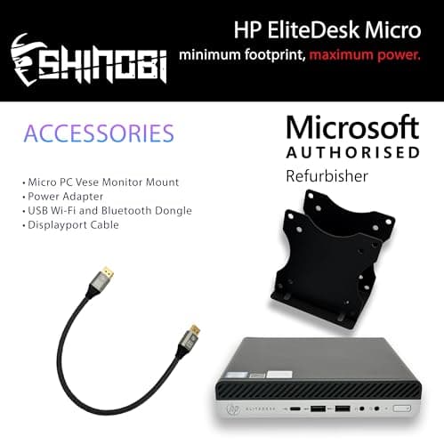HP EliteDesk 600 G5 Mini PC | Intel Core i5-9500T | 16GB RAM | 512GB SSD | Windows 11 Pro | Wi-Fi+ BT | Mini Desktop Computer (Renewed) (16GB RAM + 512GB SSD)