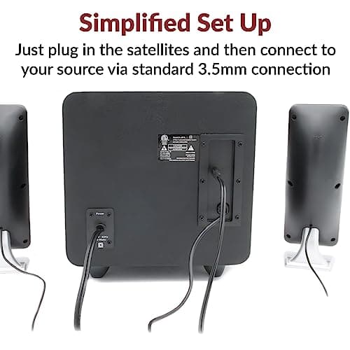 Cyber Acoustics CA-3610 2.1 Multimedia Speaker System with Subwoofer, Perfect Computer Speakers for PC or Mac, Great for Music, Movies, and Gaming
