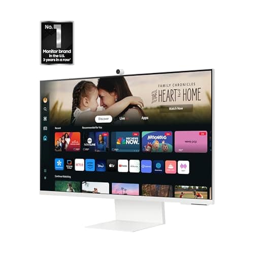 SAMSUNG 32-Inch M8 (M80D) Series 4K UHD Smart Monitor with Streaming TV, Speakers, HDR10+, AI Upscaling, USB-C, Ergonomic Stand, SlimFit Camera, Gaming Hub, LS32DM801UNXZA, 2024