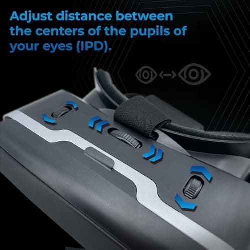 VR Headset for Phone - Optimized for VR Content - for iPhone, Android & Windows - Fits 5.5"-7.2" Devices - Glasses-Friendly - 40mm HD Resin Aspherical Lens - Adjustable IPD & Fixed Focus