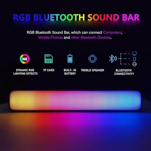 STGAubron Gaming Desktop PC, Intel Core i7 up to 3.9GHz, GeForce GTX 1660 Super 6G, 32G RAM, 1T SSD, 600M WiFi, BT 5.0, RGB Fan x6, RGB BT Sound Bar, Windows 10 Home