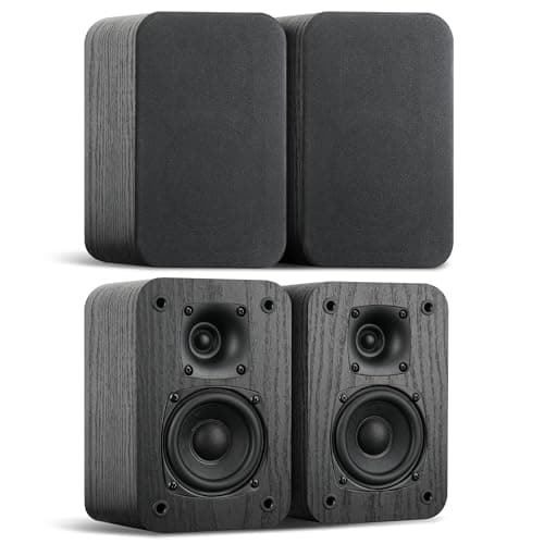 Saiyin 5.0 Home Theater System, 100w HiFi Surround Sound Speakers with Stereo Surround Sound and Classic Rretro Wood Grain for TV/PC, Passive, Amplifier or Receiver Required, Cable Not Included