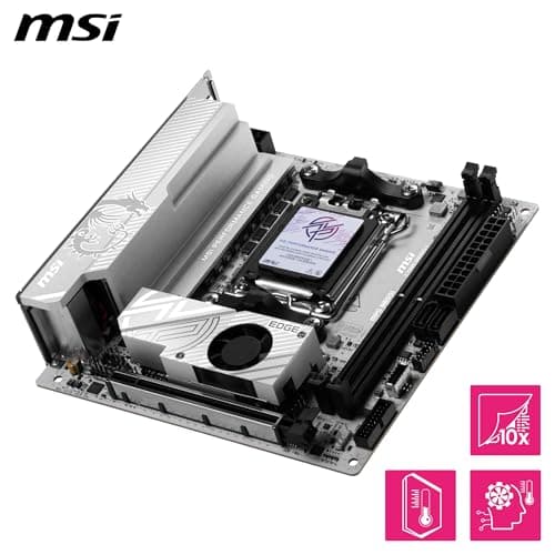 msi MPG B850I Edge TI WiFi Motherboard, ATX - Supports AMD Ryzen 9000/8000 / 7000 Processors, AM5-90A SPS VRM, DDR5 Memory Boost (8200+MT/s OC), PCIe 5.0 x16, M.2 Gen5, Wi-Fi 7, 5G LAN