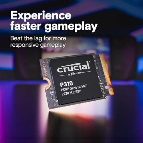 Crucial P310 2TB PCIe Gen4 2230 NVMe M.2 SSD - Up to 7,100 MB/s - Uplevel Your Console - Internal Solid State Drive (PC) - CT2000P310SSD2​​