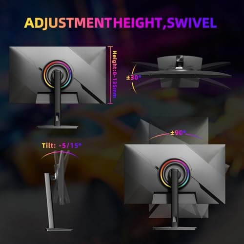 27 Inch QHD 2560 x 1440 Gaming Monitor, 180Hz (Up to 200Hz),1ms GTG, Fast IPS, DCI-P3 93%, High Brightness 450cd/㎡, G-Sync, Height Adjustable Vertical Stand, Speakers, DP/HDMI, 144Hz 2K Monitor