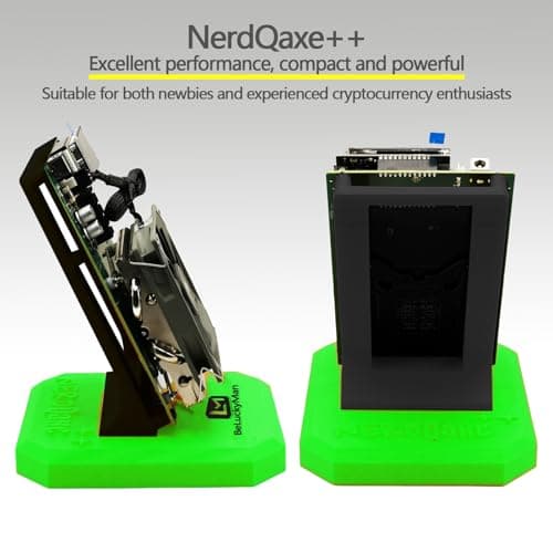 Bitcoins Miner NerdQaxe++ 4.8TH/s ASIC Miner & Crypto Miner - Solo Miner for BTC, 2.4Gwifi Open-Source,SHA-256, Low Power 98W, Silent Home Mining with Bitaxe Miner Technology (Green)