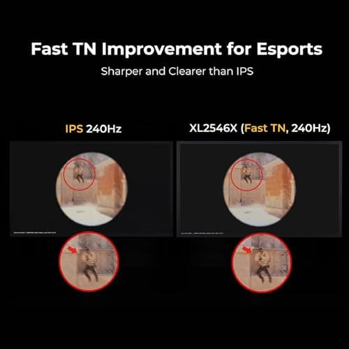 BenQ Zowie XL2546X+ 24.1 Fast TN 280Hz Gaming Monitor for Esports, Motion Clarity DyAc 2, 1080p, XL Setting to Share, S Switch, Shielding Hood, Industrial Grade Bearing Height Adjustment