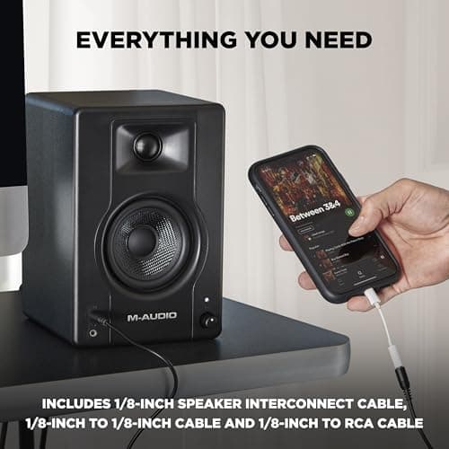 M-Audio BX3 3.5" Studio Monitors, HD PC Speakers for Recording and Multimedia with Music Production Software, 120W, Pair, Black