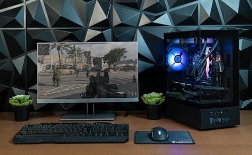 ViprTech Reaper 1.0 Liquid-Cooled PC - AMD Ryzen 7 8700F (5.0Ghz Turbo), RTX 5060 8GB, 16GB DDR5 6400, 1TB NVMe SSD, Gold PSU, VR-Ready, WiFi, BT, Win 11, Gaming Desktop Computer Prebuilt, Black