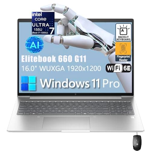 HP Elitebook 660 G11 16" FHD+ Business Copilot AI Laptop Computer, Intel Ultra 7 155U (Beat i7-1355U), 64GB DDR5 RAM, 4TB PCIe SSD, WiFi 6E, Backlit KB, Fingerprint Reader, Windows 11 Pro, AZ-XUT