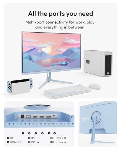 Pixio PX279 Wave Blue 27 inch 240Hz Refresh Rate FHD 1080p Resolution Fast IPS Panel 1ms GTG Resonse Time Gaming Monitor with Adaptive Sync