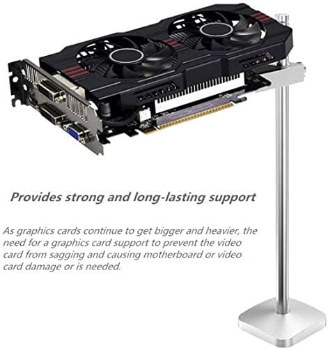 Graphics Card GPU Brace Support, Video Card Sag Holder Bracket, GPU Stand, Anodized Aerospace Aluminum (Silver)