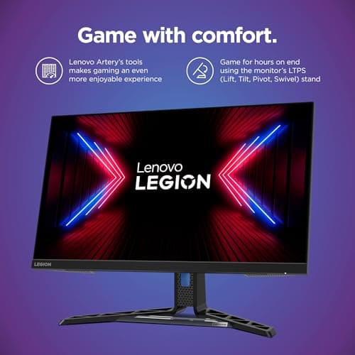 Lenovo Legion R27q-30 Gaming Monitor, 27” QHD Display, 180Hz, 0.5ms Response, AMD FreeSync Premium, Lift/Tilt/Pivot/Swivel Stand, HDMI 2.1 and DisplayPort 1.4, 350 nits, Raven Black