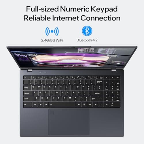 15.6-inch Windows 11 Laptop, 16GB RAM, 512GB SSD, FHD IPS Display Laptop Computer, Intel N5095 Quad Core, 2.4/5G WiFi, BT4.2 Backlit and Fingerprint, Lightweight and Portable