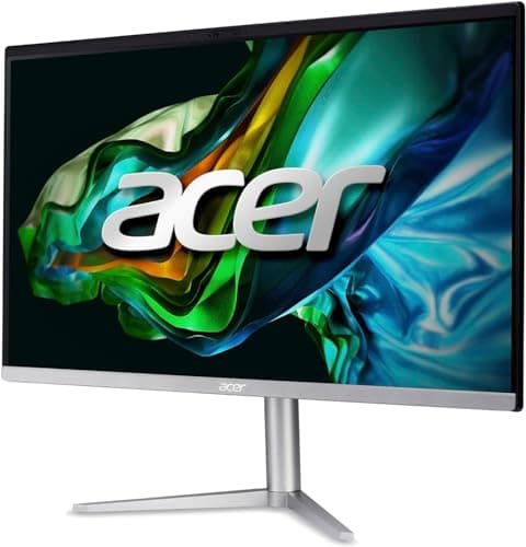 Acer Aspire C24-1300-UR31 AIO Desktop | 23.8" Full HD IPS Display | AMD Ryzen 3 7320U Quad-Core Processor | AMD Radeon 610M Graphics | 8GB LPDDR5 | 512GB PCIe SSD | Wi-Fi 6E | Windows 11 Home,Black