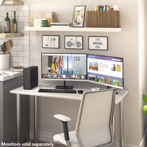 HP High Performance Slim Desktop PC, Intel Core i3-12100 Processor, 12GB DDR4 RAM, 512GB PCIe SSD DVD, Wi-Fi, HDMI, VGA, Keyboard + Mouse, Windows 11 Professional, Black