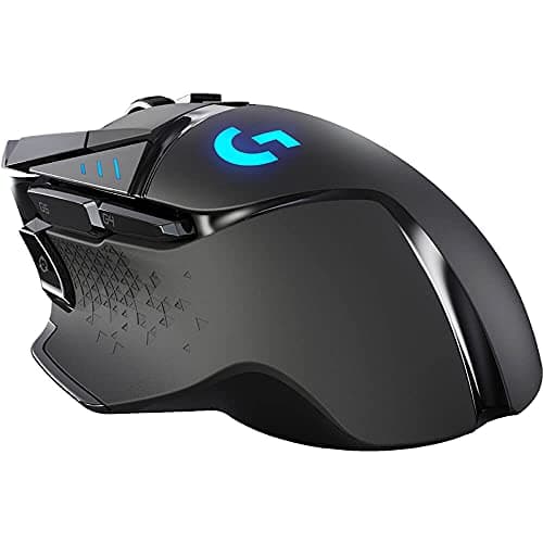 Logitech G502 Lightspeed Wireless Gaming Mouse with Hero 25K Sensor, PowerPlay Compatible, Tunable Weights and Lightsync RGB - Black