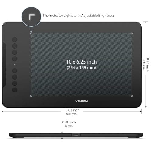 XPPen Updated Deco 01 V3 Drawing Tablet-16384 Levels of Pressure Battery-Free Stylus, 10x6 Inch OSU Graphic Tablet, 8 Hotkeys for Digital Art, Teaching, Gaming Drawing Pad for Chrome, PC, Mac, Android