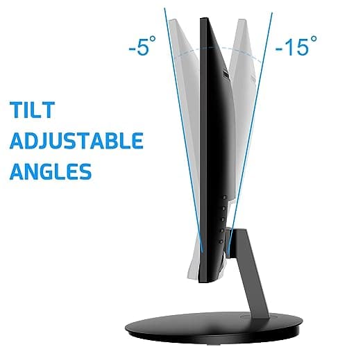 22 Inch Monitor with HDMI VGA Port, 1080P 75Hz Full HD VA LED Ultra Thin Bezel Display, Flicker-Free, Blue Light Filter, Built-in Speakers, Tilt Adjustment