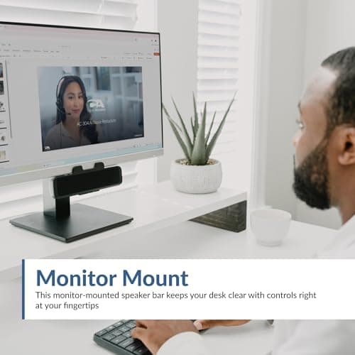 Cyber Acoustics USB Speaker Bar (CA-2890) – Stereo USB Powered Speaker, Easily Clamps to Monitor, Convenient Controls