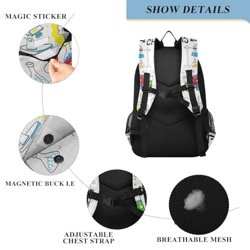 Backpack Chemistry Science School Shoulder Bag Lightweight Laptop Backpack Student Travel Daypack