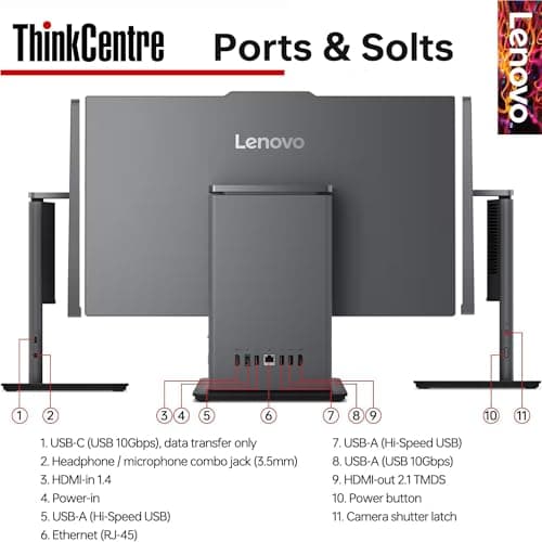 Lenovo ThinkCentre Business All-in-One Computer | 13th Gen Intel 6-Core Processor | 24'' Full HD Display | Wi-Fi 6 | USB-C | HDMI in&Out | KB&Mouse | Windows 11 Pro (64GB RAM | 2TB SSD)