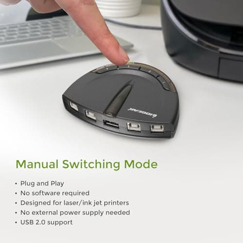 IOGEAR 4-Port USB 2.0 Automatic Printer Switch, GUB431