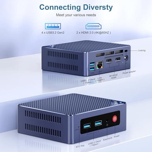 Beelink Mini PC, Mini S13 PRO Intel 13th N150(Up to 3.6GHz), 16GB DDR4 500GB SSD, Computer Support 4K Dual HDMI Display/WiFi6/BT5.2/USB3.2/WOL Home/Office