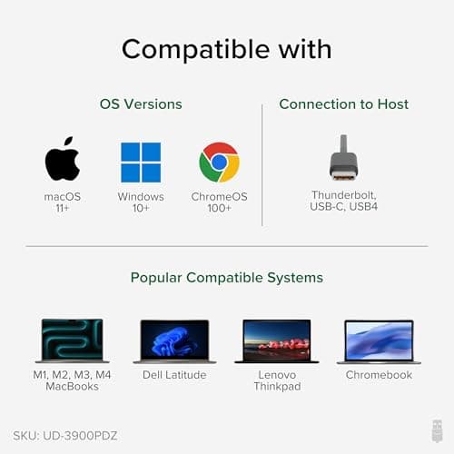 Plugable USB C Triple Display Docking Station with Laptop Charging, for Thunderbolt, USB4, or USB-C Systems, Compatible with Windows, macOS, ChromeOS laptops (3X HDMI, 6X USB 5Gbps Ports, 100W PD)