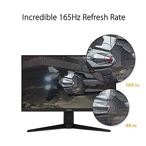 ASUS TUF Gaming 24” 1080P Monitor (VG247Q1A) - Full HD, 165Hz (Supports 144Hz), 1ms, Extreme Low Motion Blur, Adaptive-sync, FreeSync Premium, Shadow Boost, Speakers, Eye Care, HDMI, DisplayPort
